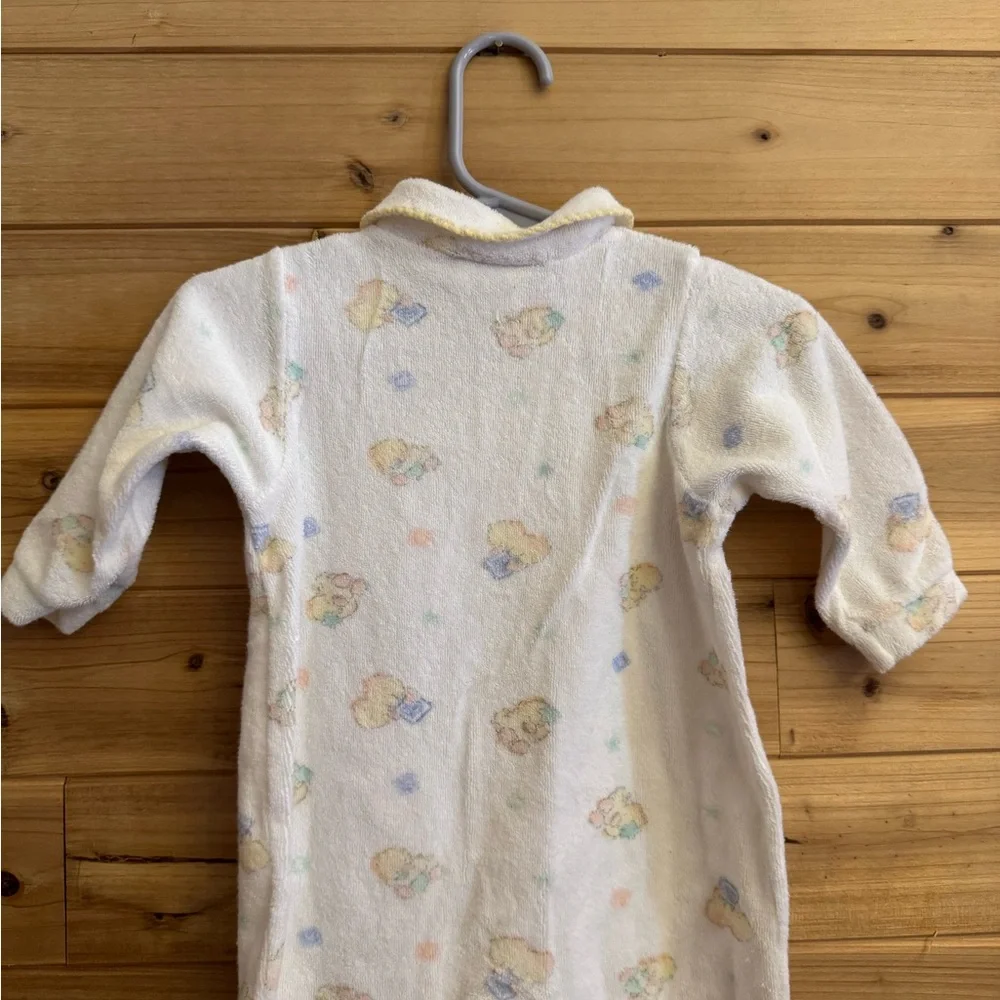 Vintage 6-12 Months Baby Retro Yellow Duck Footie Bodysuit Bundle